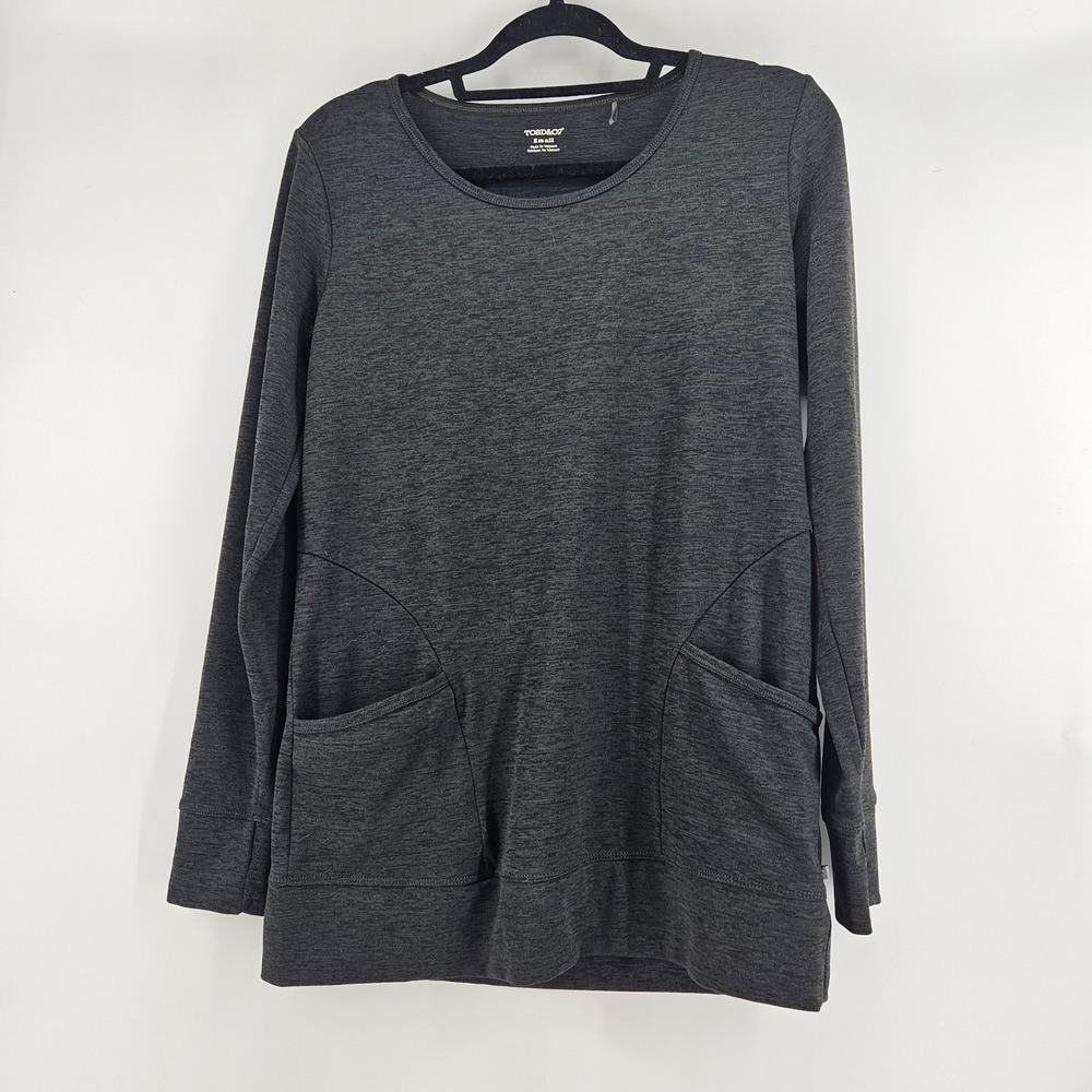Toad & Co Gray‎ Long Sleeve Tunic Top With Pockets Small Minimalist Lagenlook